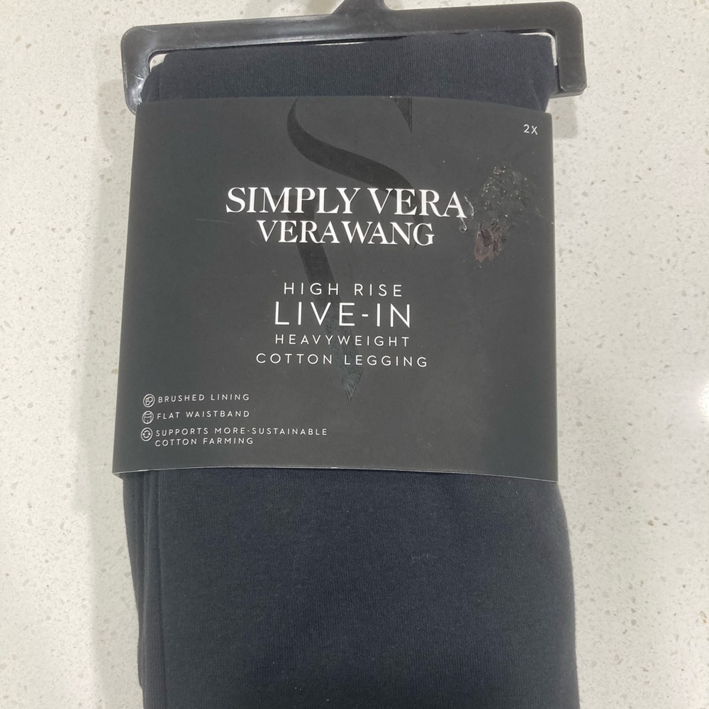 Simply Vera Wang High Rise Heavyweight, Cotton Legging - Brand New